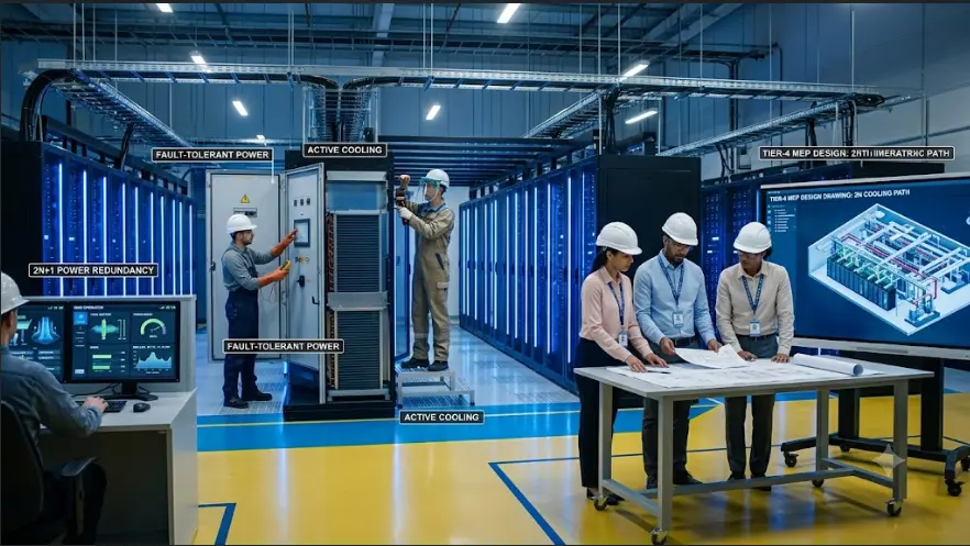 Professional engineers attending a direct client interview for Dubai UAE facility management jobs.